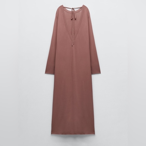 NWT ZARA LONG KNIT DRESS Sz M - Picture 4 of 4